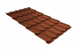 Металлочерепица Grand Line Kvinta Uno Satin RAL 8004 терракота