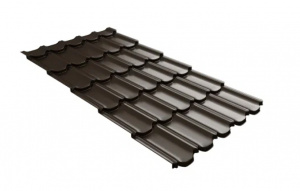 Металлочерепица Grand Line Kvinta Uno Satin Matt TX RR 32 темно-коричневый