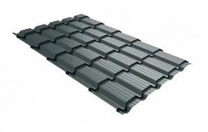 Металлочерепица Grand Line Classic PurLite Matt RAL 7016 антрацитово-серый