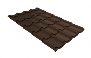 Металлочерепица Grand Line Kamea Rooftop Бархат RAL 8017 шоколад