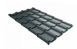 Металлочерепица Grand Line Kamea Satin Matt TX RAL 7016 антрацитово-серый