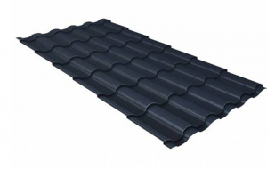 Металлочерепица Grand Line Kredo Drap ТХ RAL 7024 мокрый асфальт