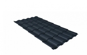 Металлочерепица Grand Line Kredo Satin Matt TX RAL 7024 мокрый асфальт