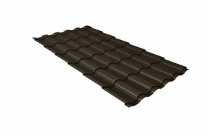 Металлочерепица Grand Line Kredo Satin Matt TX RR 32 темно-коричневый