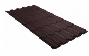 Металлочерепица Grand Line Kvinta plus Rooftop Бархат RAL 8017 шоколад
