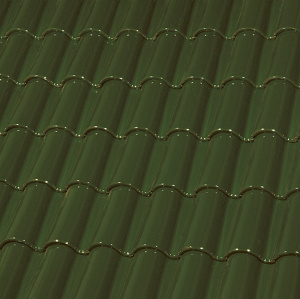 Керамическая черепица маленькая двухволновая ГЛАЗУРЬ С ДВУХ СТОРОН BOTTLE GREEN