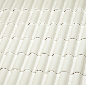 Керамическая черепица маленькая двухволновая ГЛАЗУРЬ С ДВУХ СТОРОН WHITE