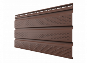 Софит Технониколь виниловый полностью перфорированный 3М Каштан. 1шт